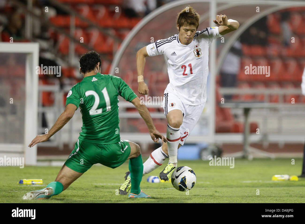 Hiroki Sakai (JPN), 11. Juni 2013 - Fußball / Fußball: FIFA WM Brasilien 2014 asiatische Qualifikation Finale Runde Gruppe B zwischen Irak 0-1 Japan Al-Arabi Stadium, Doha, Katar. (Foto: AFLO) Stockfoto