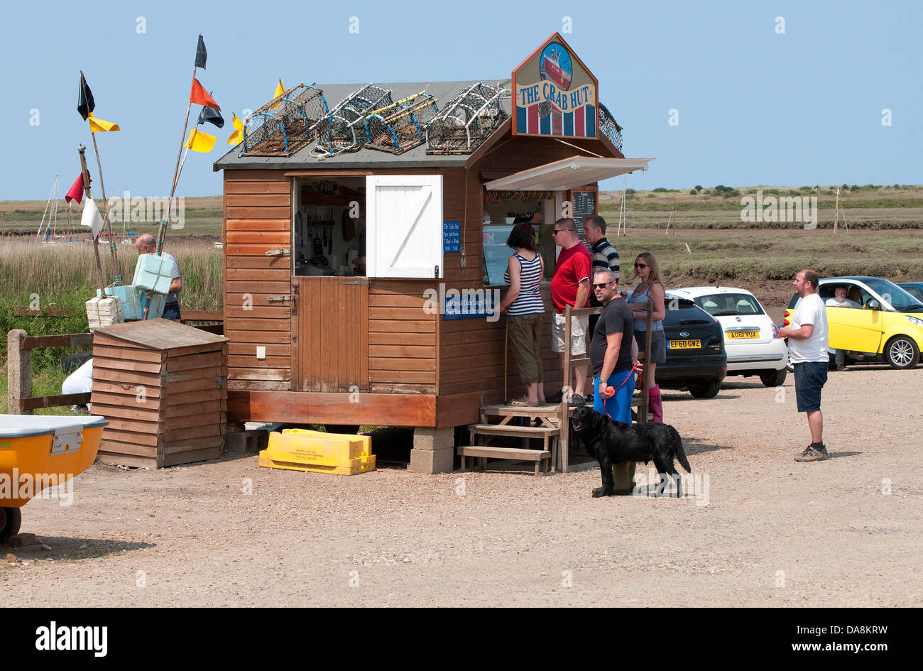 die Krabbe-Hütte am Brancaster Staithe, Norfolk, england Stockfoto