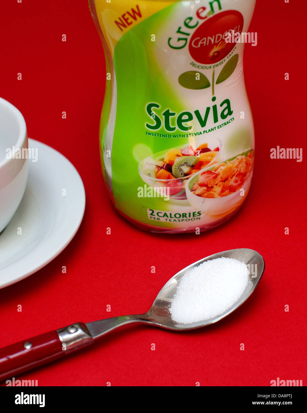 Natürliche kalorienarmen Süßstoff aus Stevia-Blätter, London gemacht Stockfoto