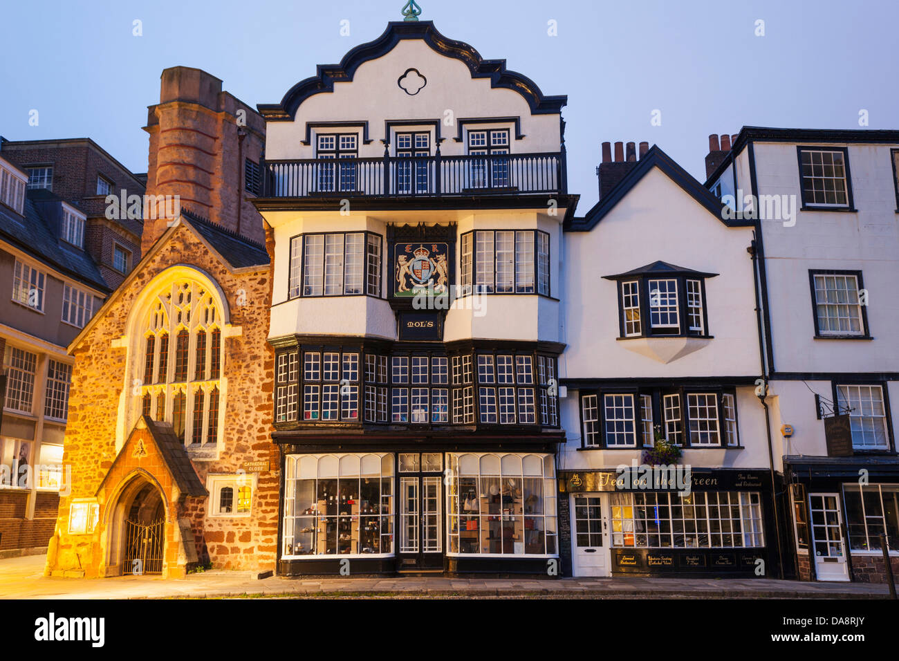 England, Devon, Exeter Kathedrale in der Nähe, Mols Coffee House Stockfoto