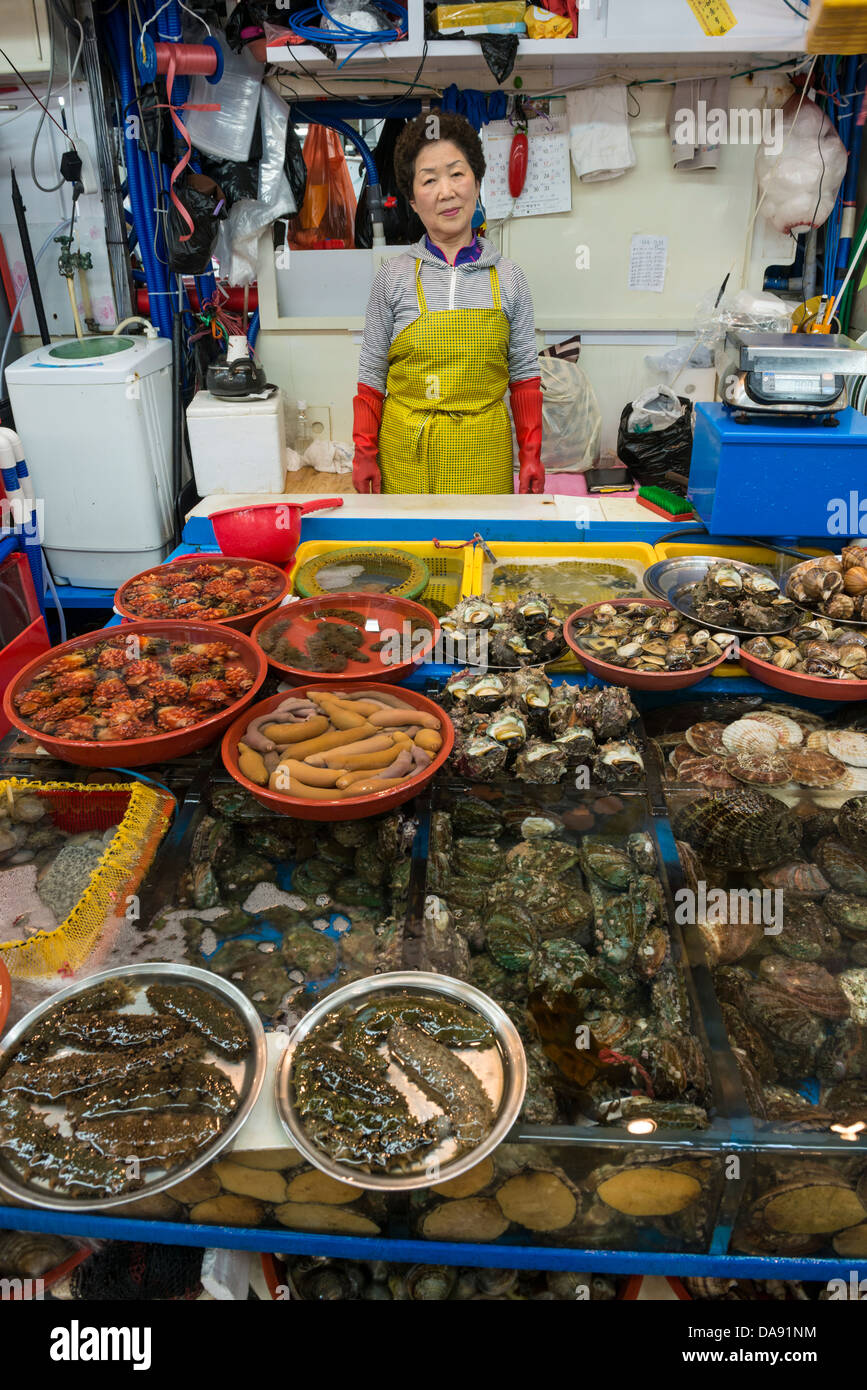 Jagalchi Fischmarkt, Busan, Südkorea Stockfoto
