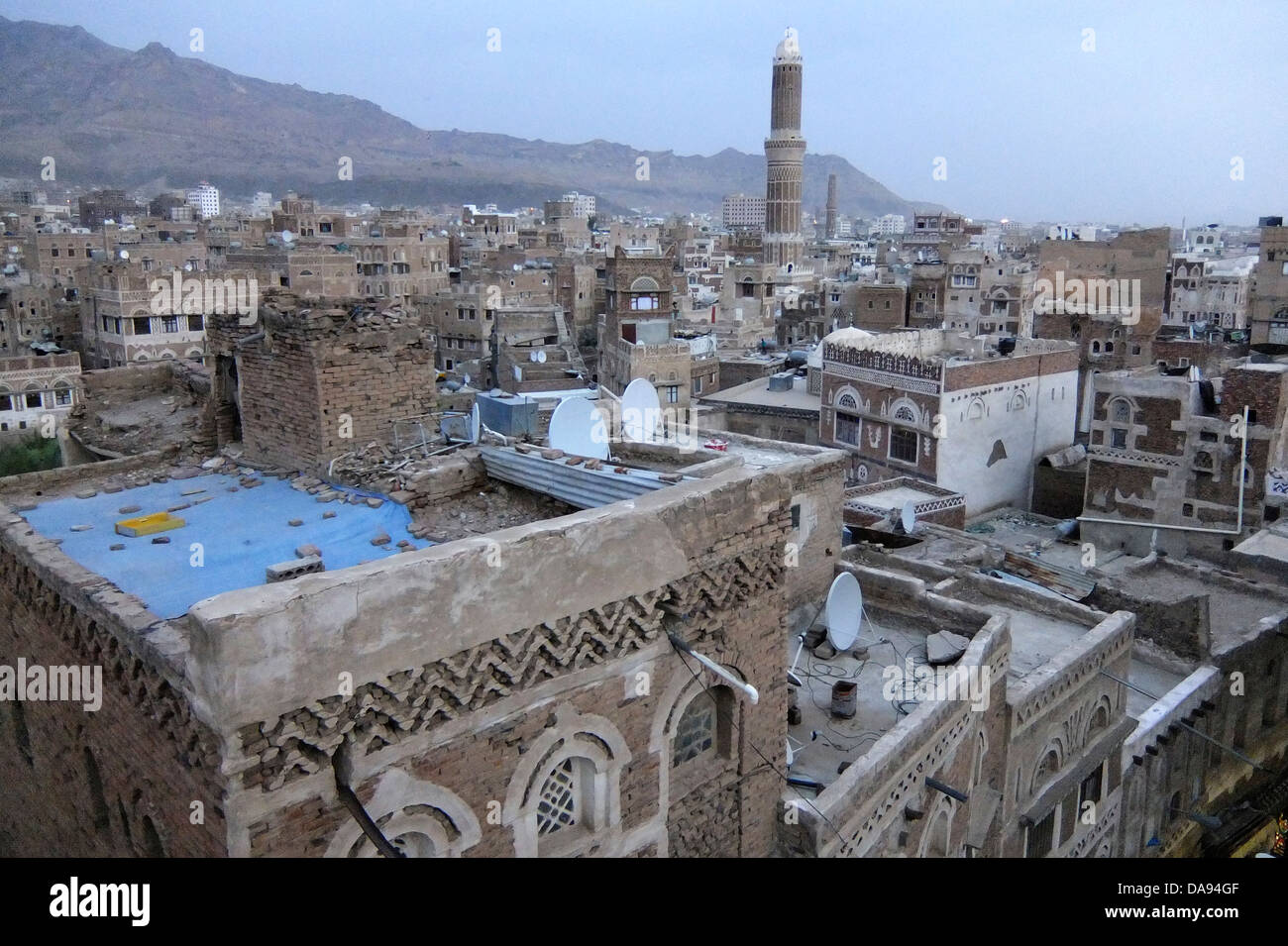 Republik Jemen, Sana ' a, Naher Osten. Eines der ältesten kontinuierlich bewohnt Städte und eine der Hauptstädte der Ighest. Stockfoto