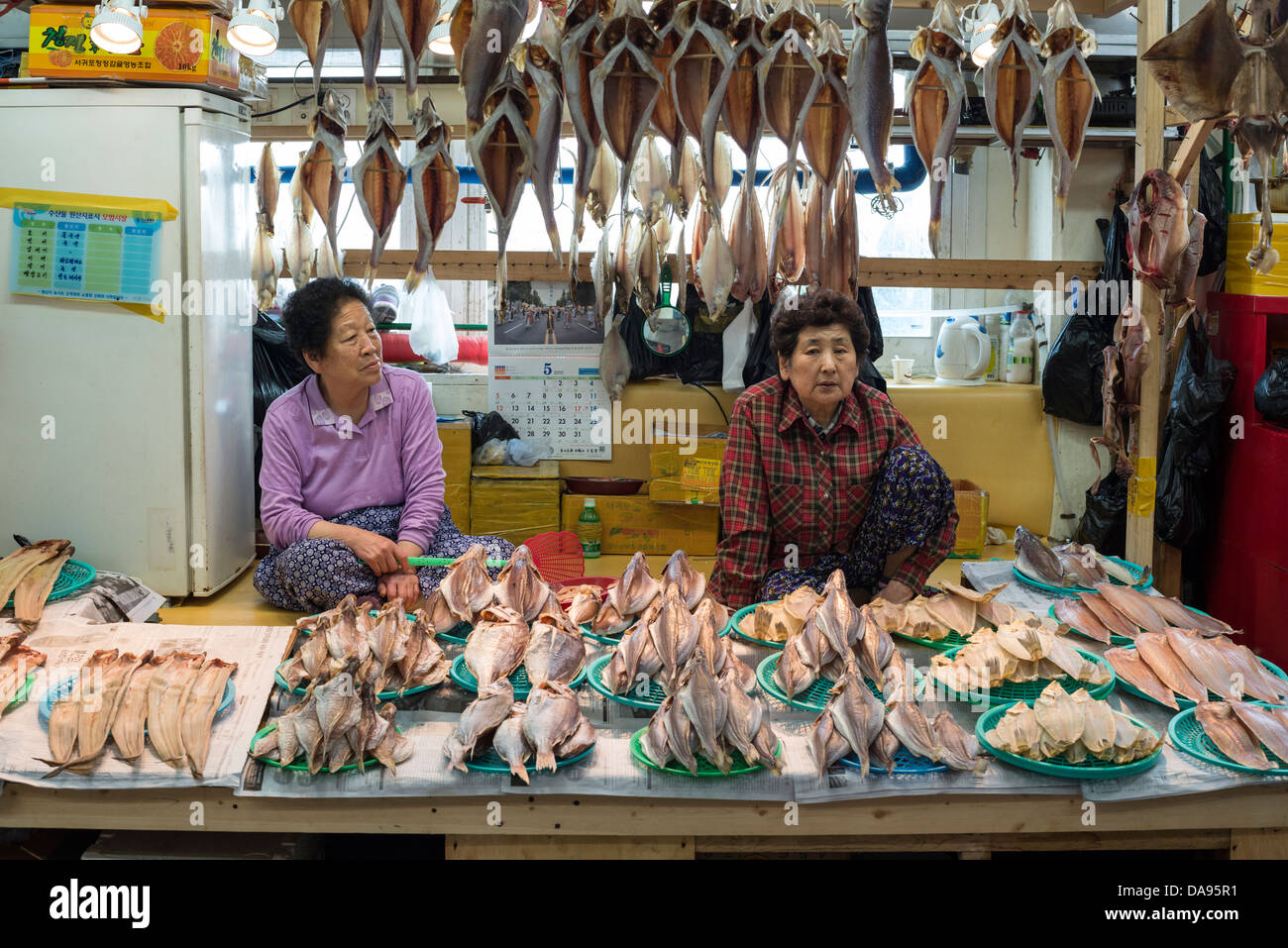 Jagalchi Fischmarkt, Busan, Südkorea Stockfoto