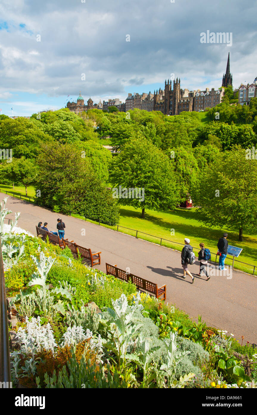 Princes Street Gardens in West Edinburgh Schottland Großbritannien UK Mitteleuropa Stockfoto