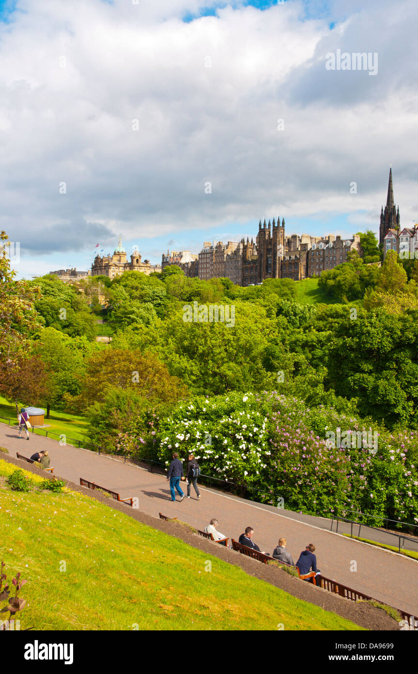 Princes Street Gardens in West Edinburgh Schottland Großbritannien UK Mitteleuropa Stockfoto