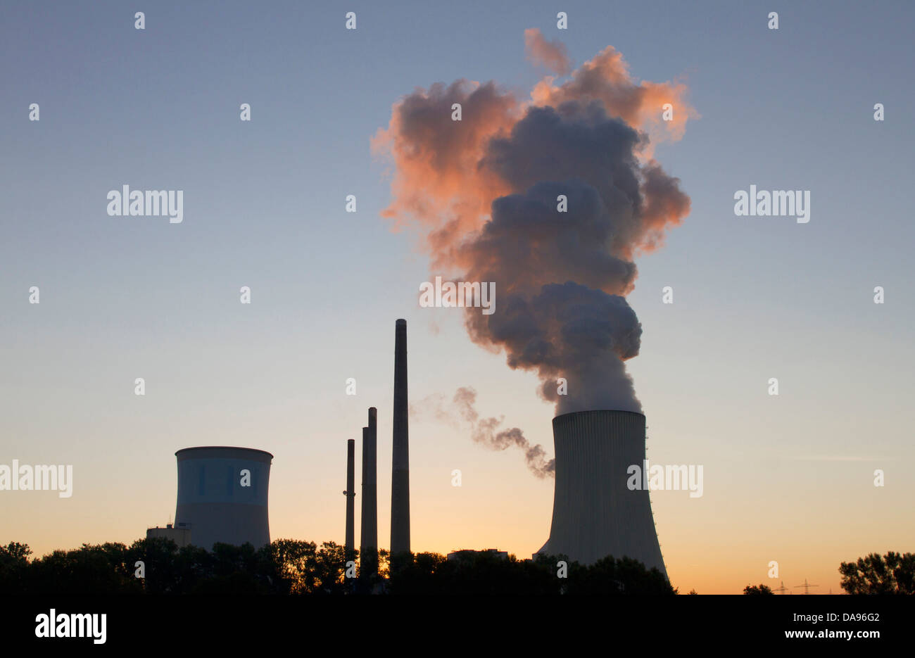 Deutschland, Hessen, Hainburg, Klimaschutz, Klimawandel, Erwärmung, Treibhausgase, CO2, Kohle-, Kraftwerk, Energie, Leistung, Stockfoto