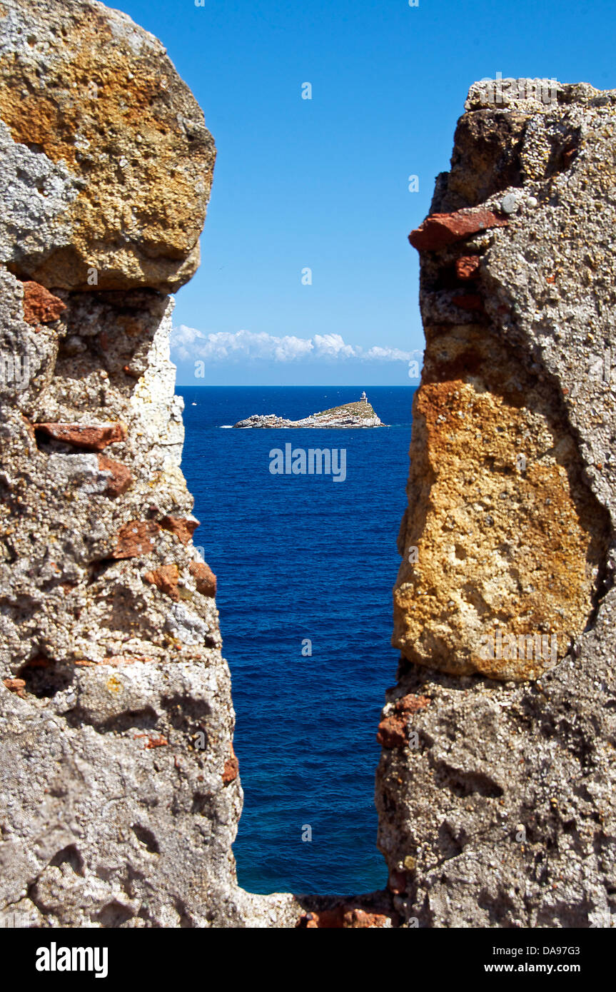 Scoglietto von Portoferraio durch Zinnen Elba Toskana Italien Stockfoto