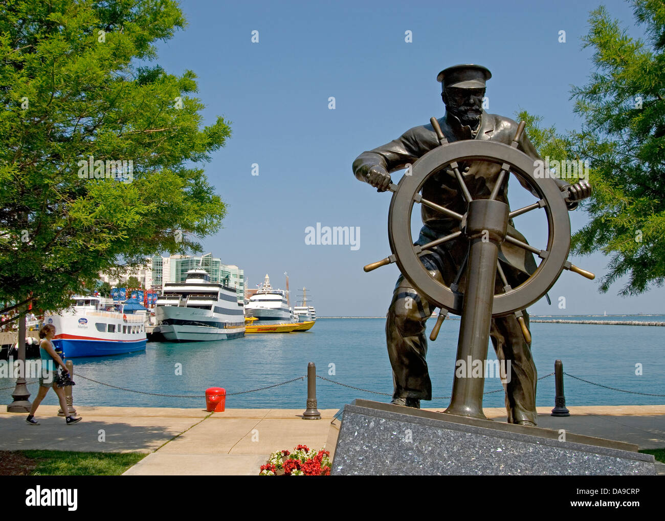 Maritime Statue am Navy Pier Chicago. Stockfoto