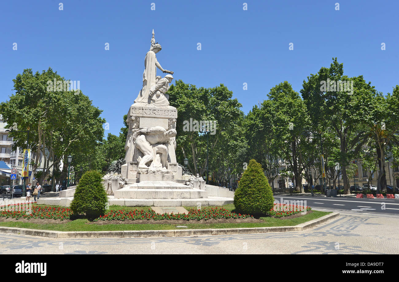 Großen Kriegerdenkmal Avenida da Liberdade-Lissabon Stockfoto