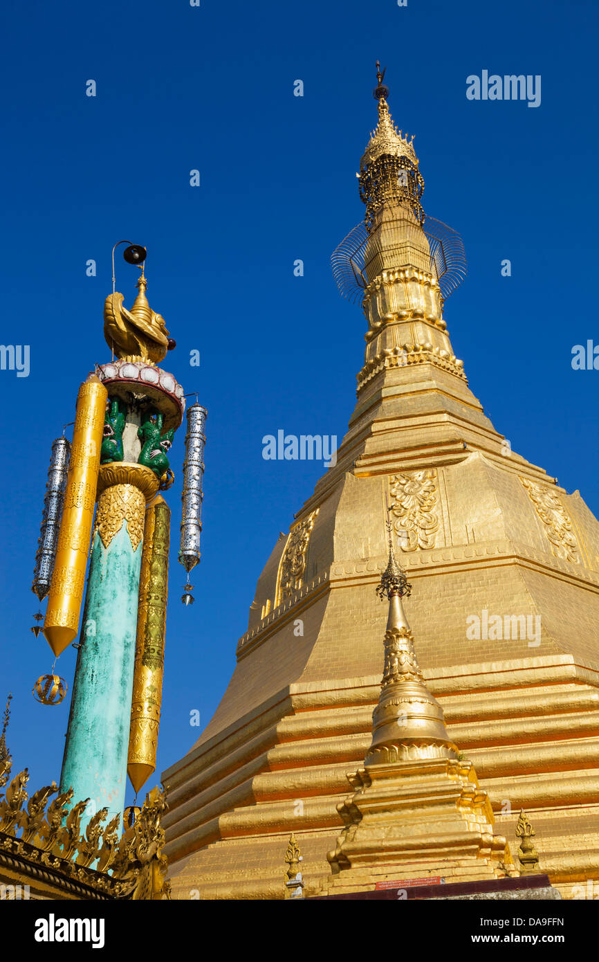 Asien, Myanmar, Burma, Yangon, Rangun, Sule, Sule Pagode, Pagode, Pagoden, Buddhismus, Buddhist, Stupa, Stupas Stockfoto