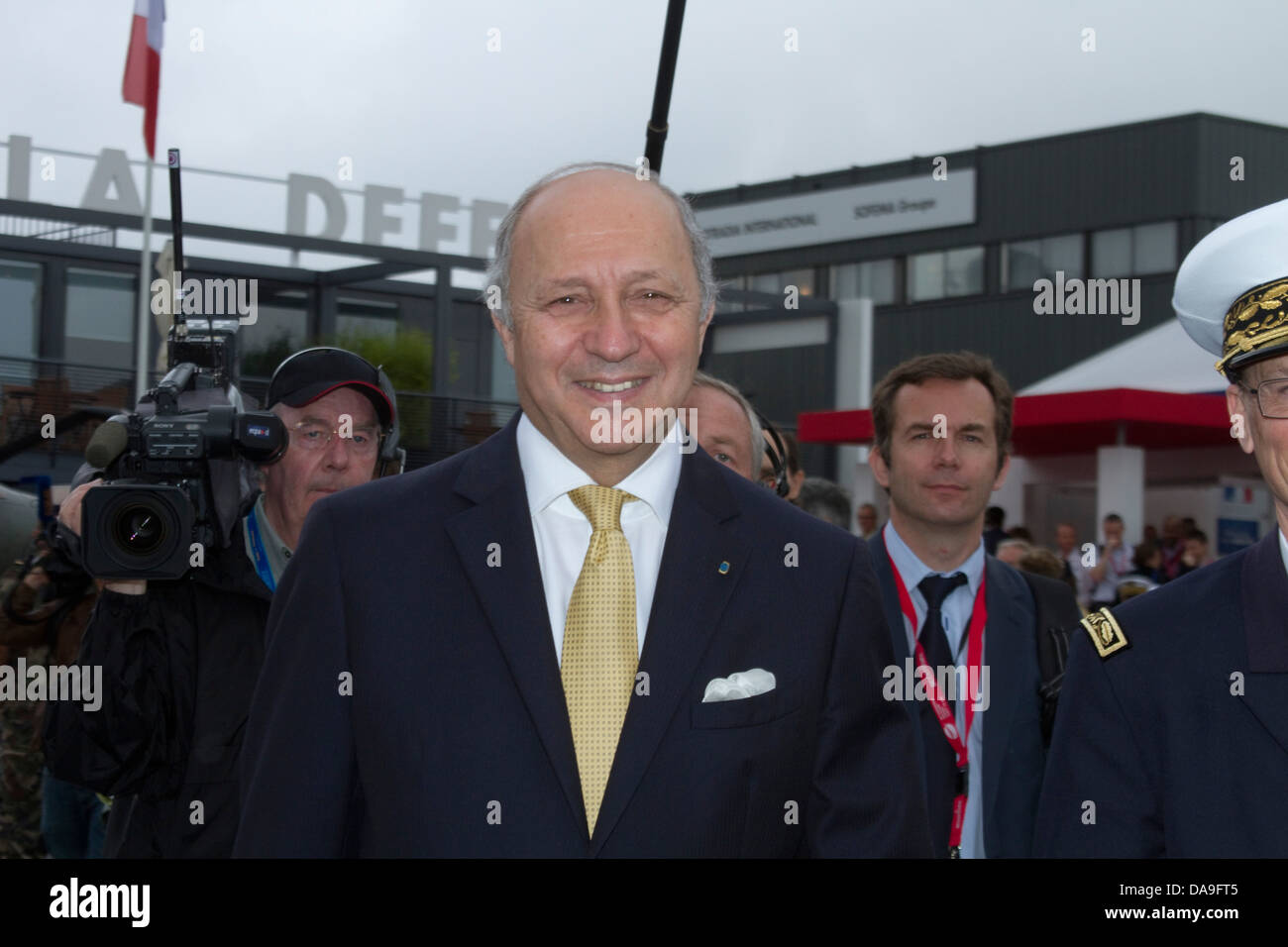 Laurent Fabius französische Außenminister besucht der Paris Air Show in Le Bourget Stockfoto