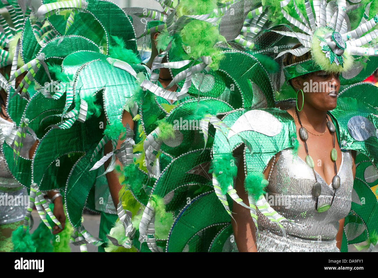 Tropischer Sommer-Karneval in Paris, Frankreich Stockfoto