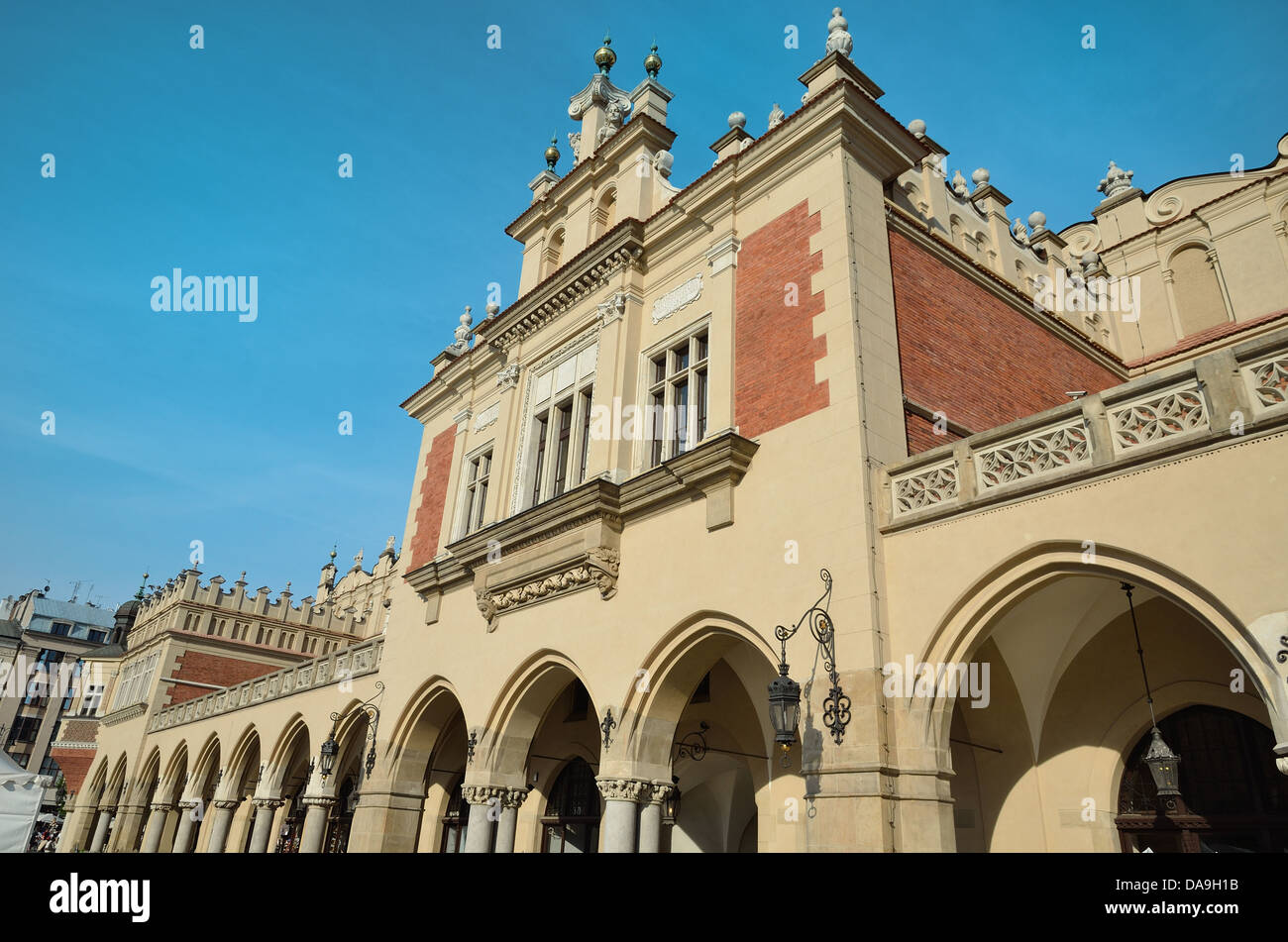 Sukiennice Marktplatz in Krakau Stockfoto