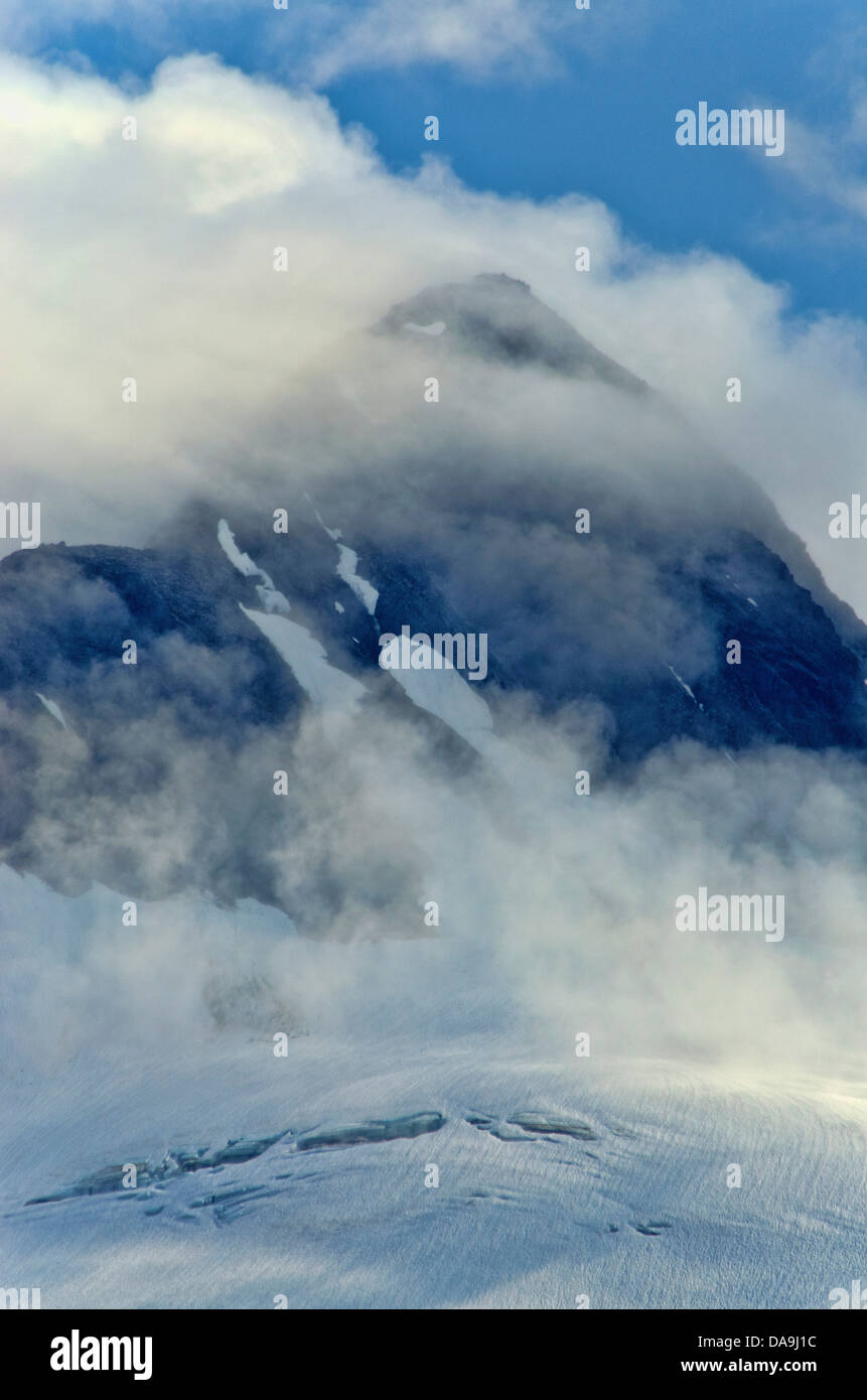 Gletscher in den Chugach National Forest, Portage Lake Region, Alaska, Landschaft, Wolken Stockfoto
