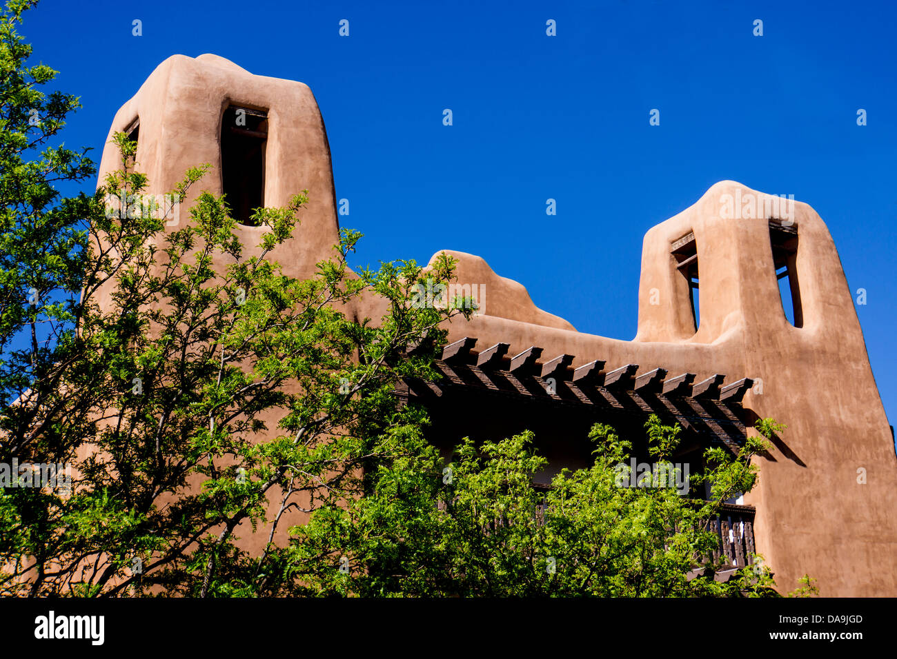 Adobe-Gebäude in Santa Fe New Mexico Stockfoto
