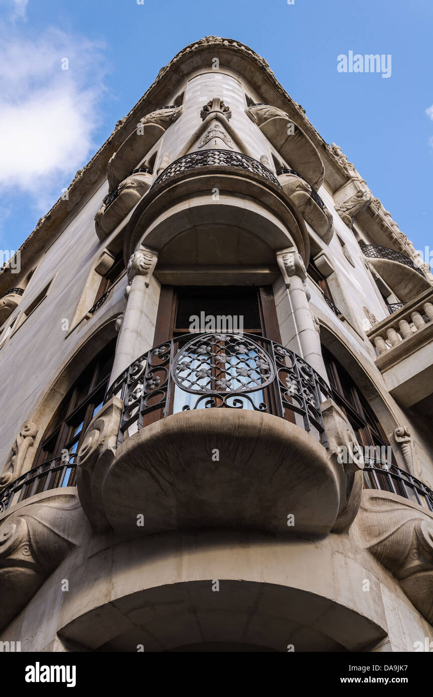 Elegante Jugendstilgebäude, Barcelona. Spanien. Stockfoto