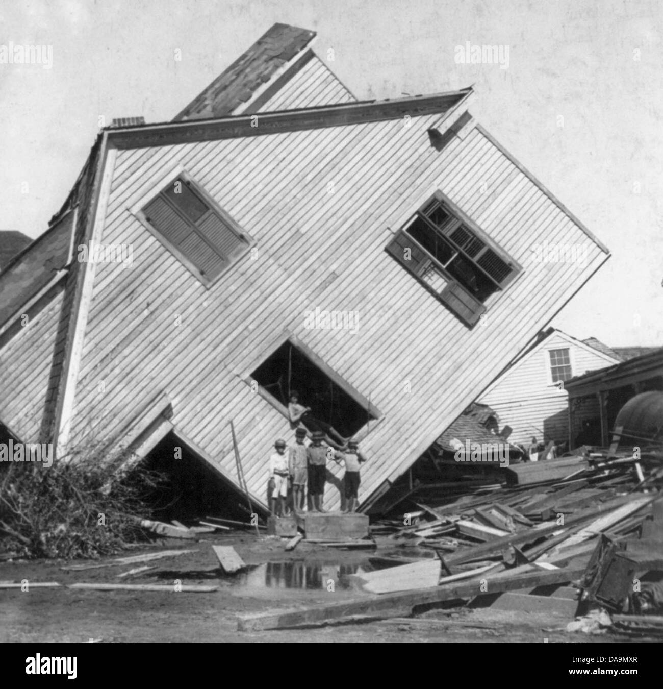 Katastrophe von Galveston, Texas: Avenue n Umzug leicht mit Flut, Oktober 1900 Stockfoto