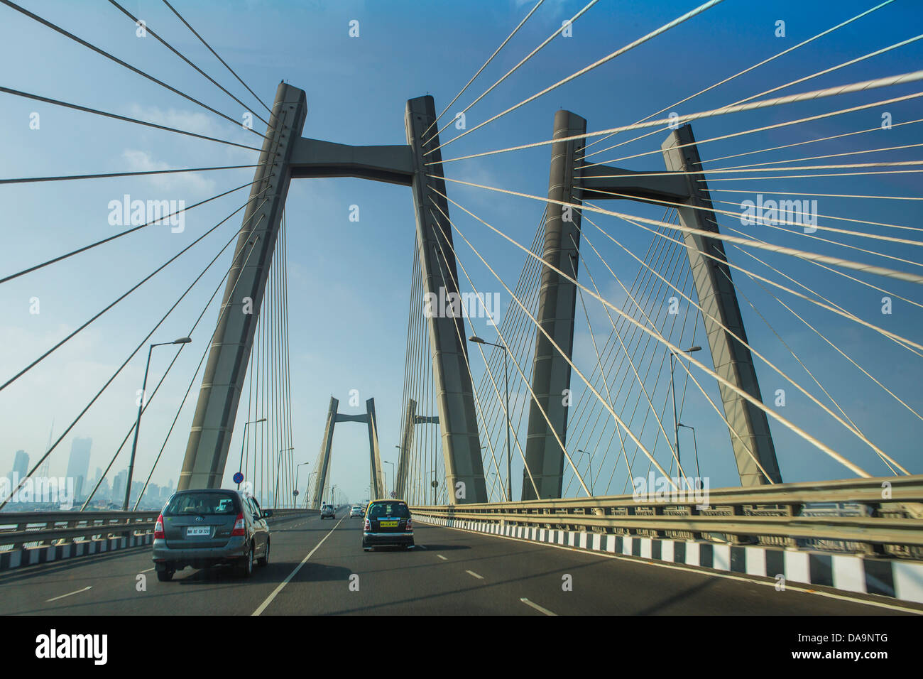 Indien, Süd-Indien, Asien, Maharashtra, Mumbai, Bombay, Stadt, Meer Link, Bandra Worli, Architektur, Brücke, Neuverkehre Stockfoto