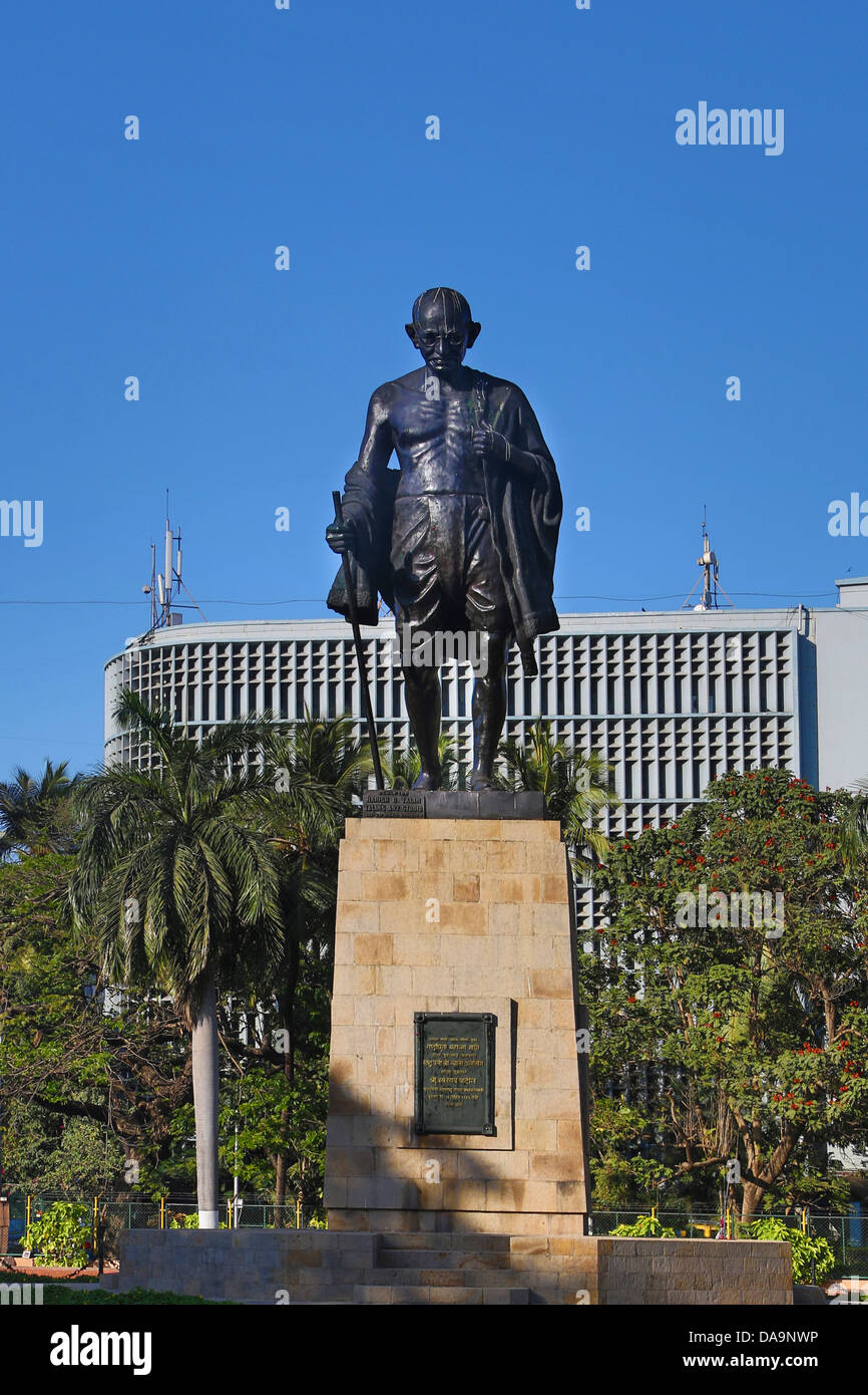 Indien, Süd-Indien, Asien, Maharashtra, Mumbai, Bombay, Stadt, Gandhi Denkmal, Gandhi, Statue, Geschichte, Denkmal Stockfoto