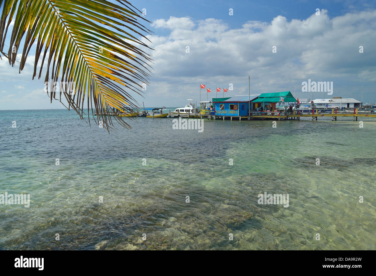 San Pedro, Mittelamerika, Belize, Ambra, Caye Cays, Karibik, Insel, Pier, tropisch, Meer Stockfoto
