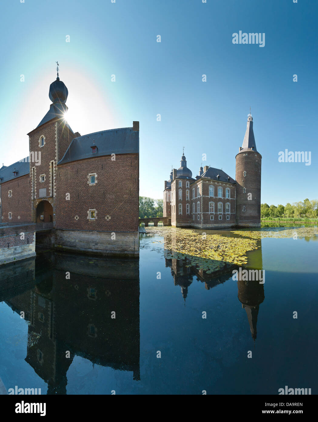 Niederlande, Holland, Europa, Hoensbroek, Burg, Wasser, Sommer, Stockfoto