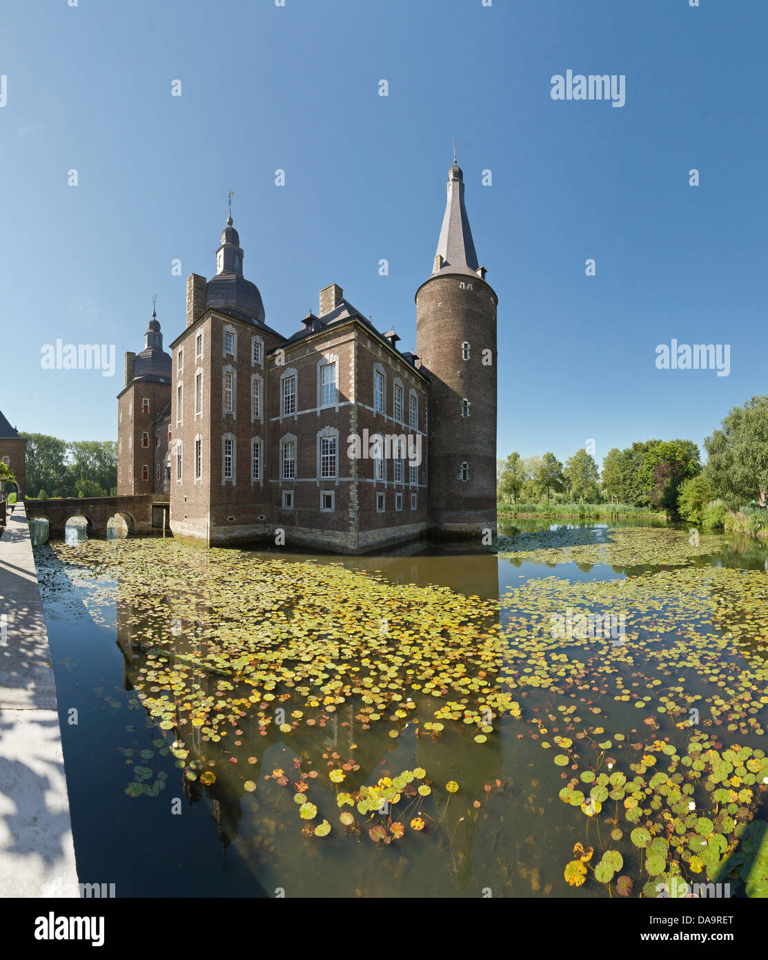 Niederlande, Holland, Europa, Hoensbroek, Burg, Wasser, Sommer, Stockfoto
