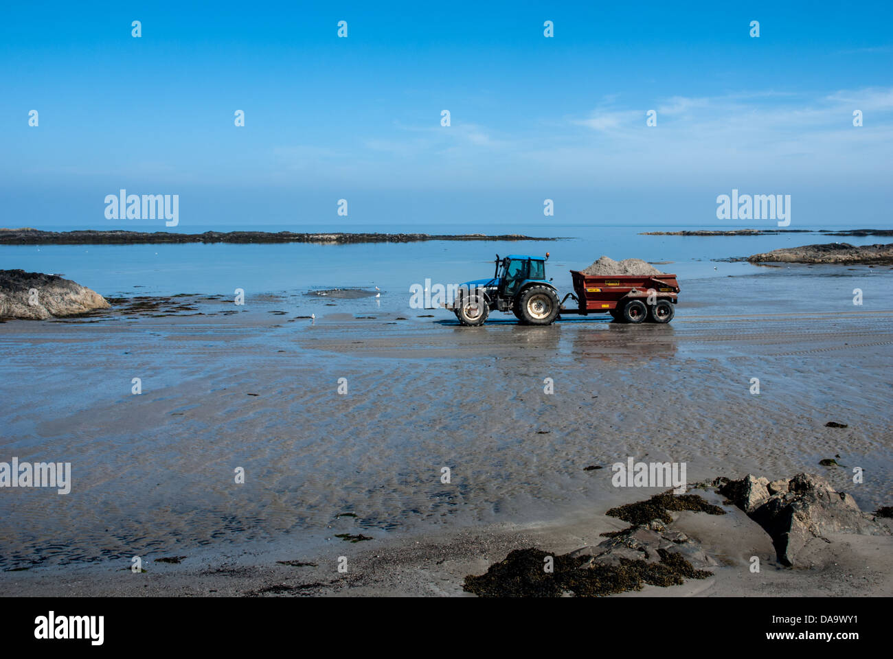 Traktor beweglichen sand Stockfoto