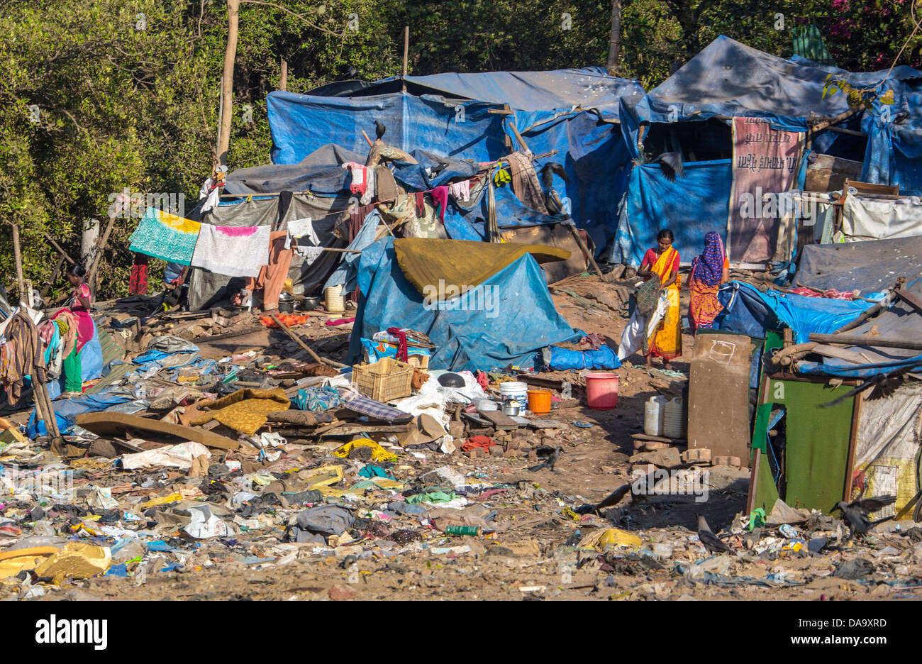 Indien, Süd-Indien, Asien, Mumbay Stadt, Schmutz, schmutzig, Müll, Kunststoff, Armut, Müll, Slum, Armen Stockfoto