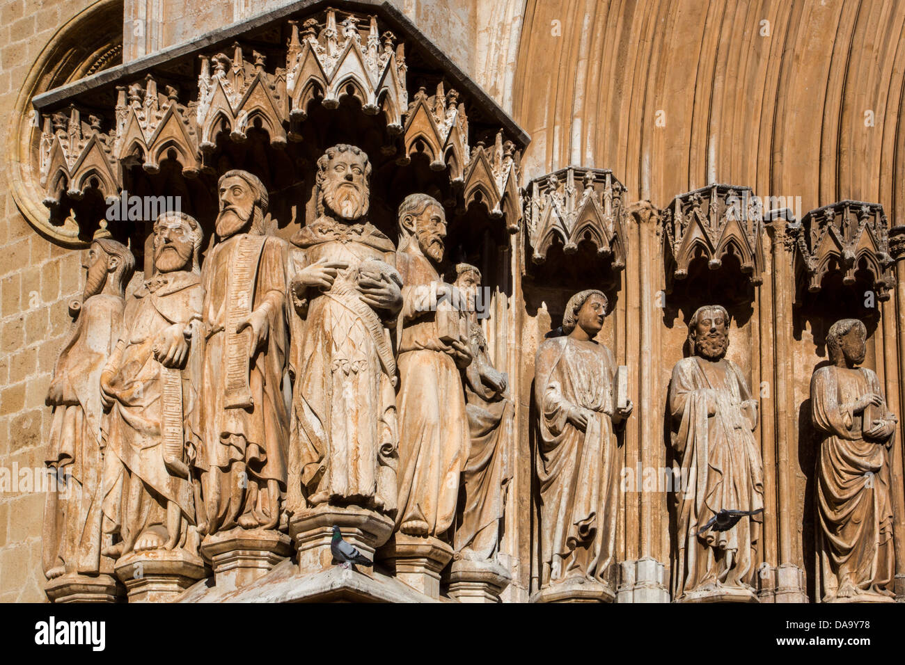 Spanien, Europa, Katalonien, Kathedrale, berühmt, Geschichte, Altstadt, römisch, Ruinen, Skulpturen, Tarraco, Tarragona, touristische, Unesco, Stockfoto