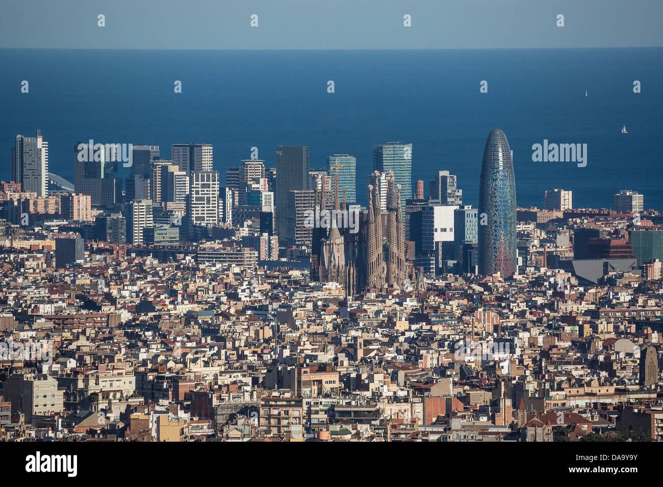 Spanien, Europa, Katalonien, Agbar, Barcelona, Gebäude, Stadt, diagonal Mar, Mittelmeer, Metropole, Sagrada Familia, Kirche, s Stockfoto