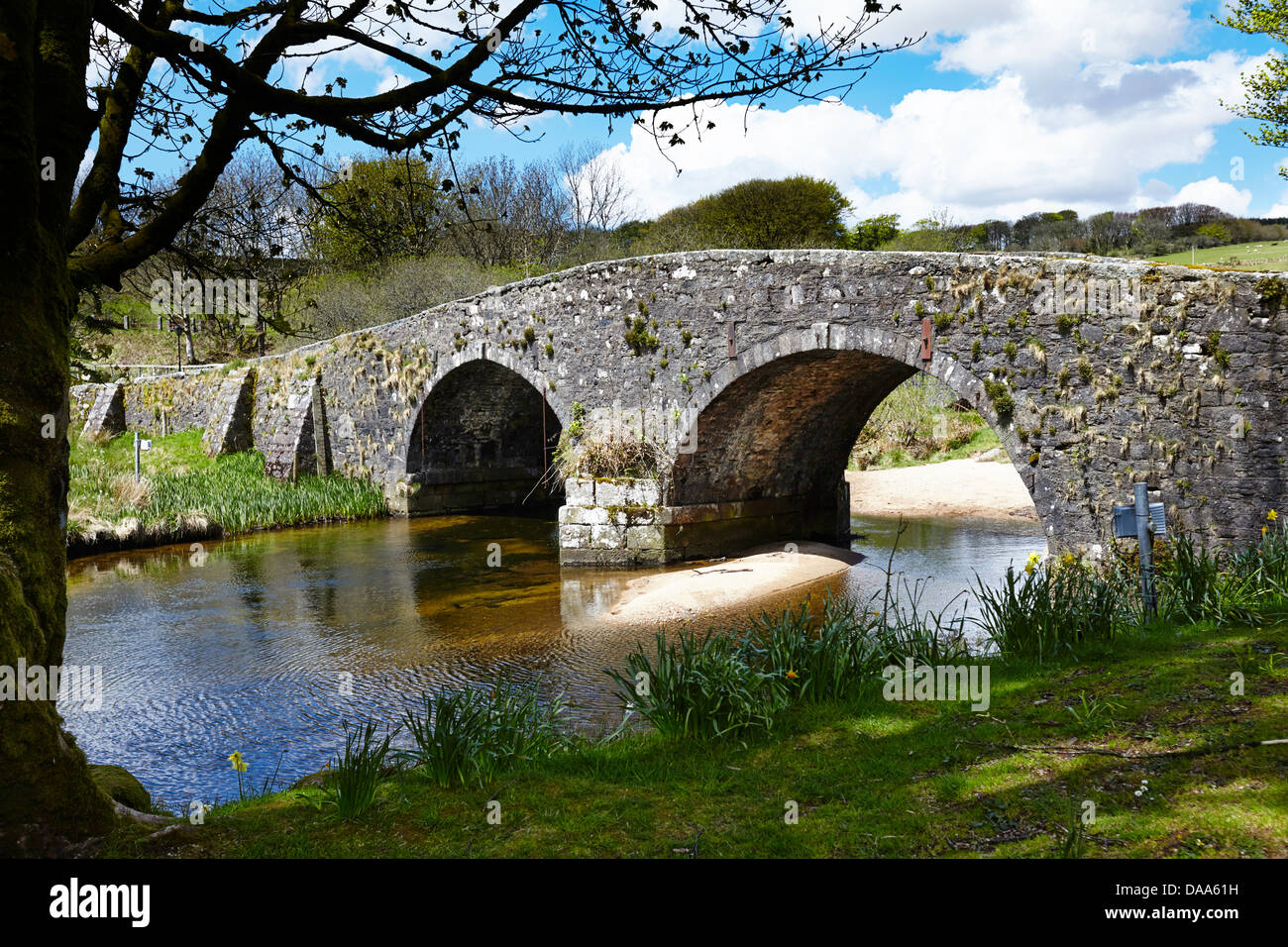 Turnpike Brücke auf zwei Brücken auf Dartmoor. In der Nähe von Princetown. Devon Stockfoto