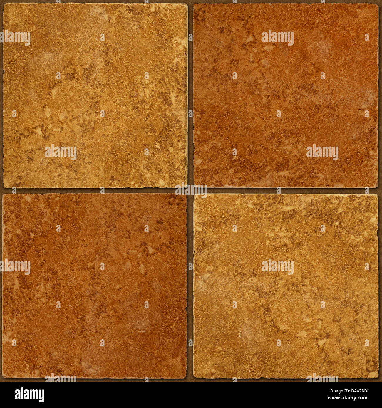 Vier zweifarbige braunen Stein Fliesen nahtlos aneinander Stockfoto