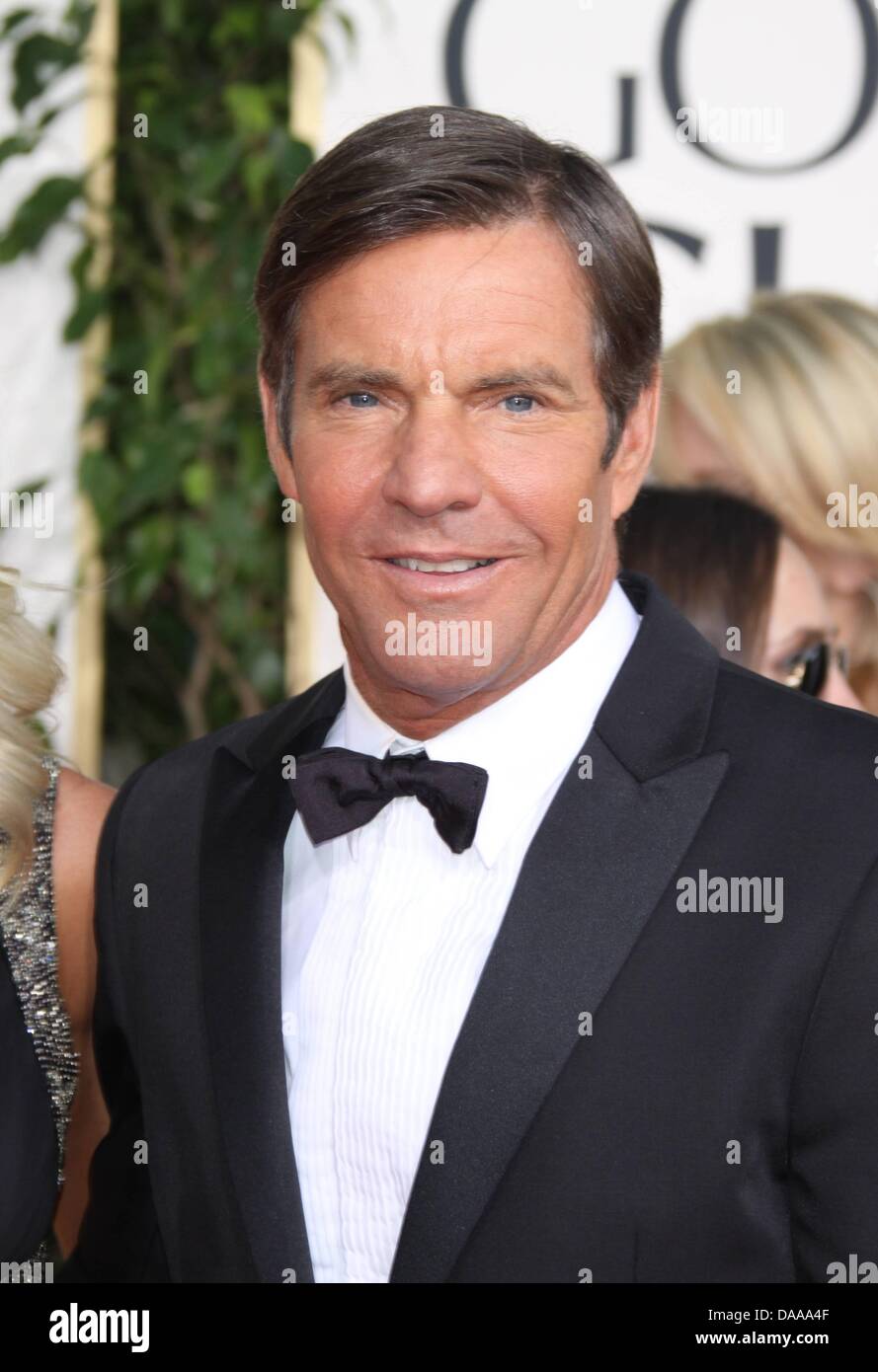 US-Schauspieler Dennis Quaid kommt bei der 68. Golden Globe Awards, präsentiert von der Hollywood Foreign Press Association im Hotel Beverly Hilton in Beverly Hills, Los Angeles, USA, 16. Januar 2011. Foto: Louis Garcia Stockfoto