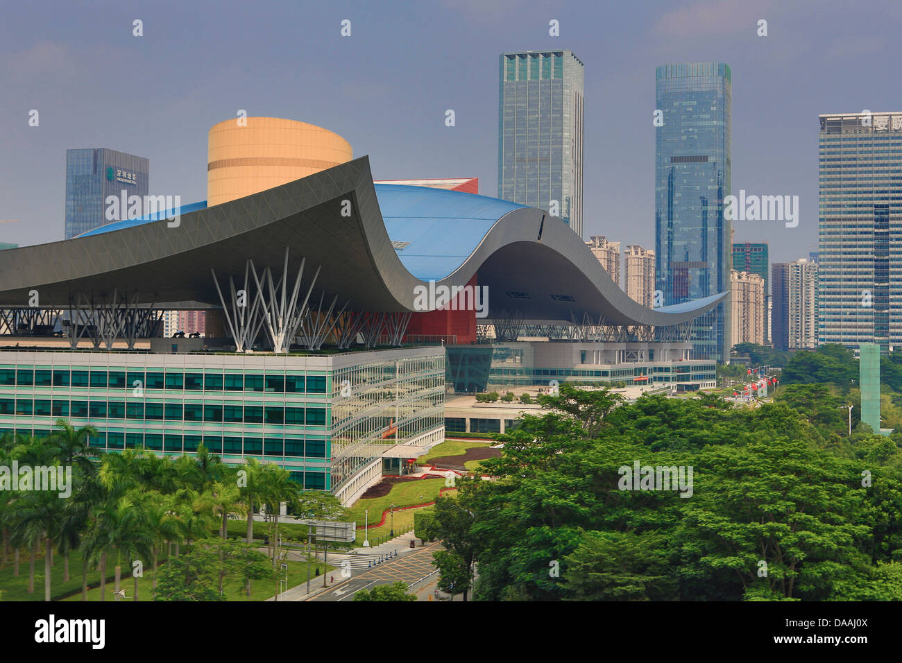 China, Shenzhen, Stadt, Asien, Innenstadt, Civic Center, Skyline, Architektur, groß, center, civic, Kurve, Design, Innenstadt, riesig, r Stockfoto