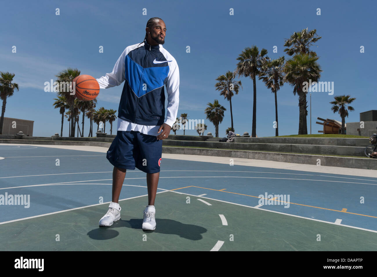 LOS ANGELES, CA-Juni 06: Ronny Turiaf spielen Basketball in Los Angeles, Kalifornien, USA am 6. Juni 2007. Stockfoto