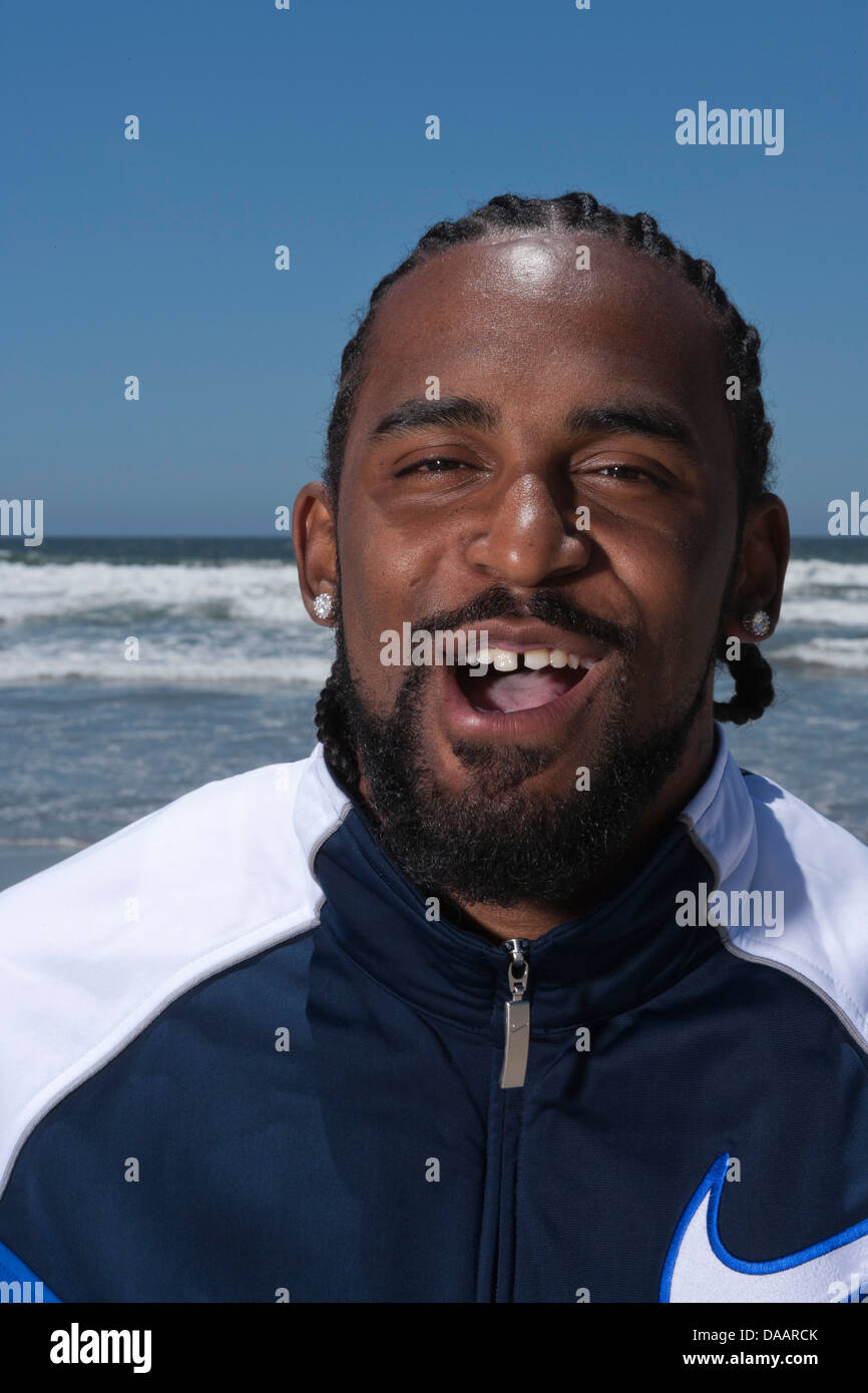 LOS ANGELES, CA-Juni 06: Ronny Turiaf spielen Basketball in Los Angeles, Kalifornien, USA am 6. Juni 2007. Stockfoto