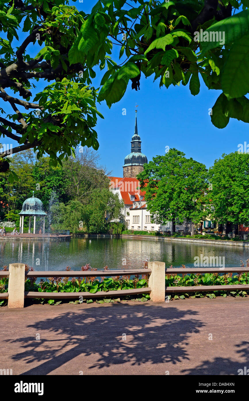 Europa, Deutschland, Sachsen-Anhalt, Bad Lauchstädt, Goethe-Stadt, Querfurter Straße, Kurpark, Pavillon, Johanna Christiana Stockfoto