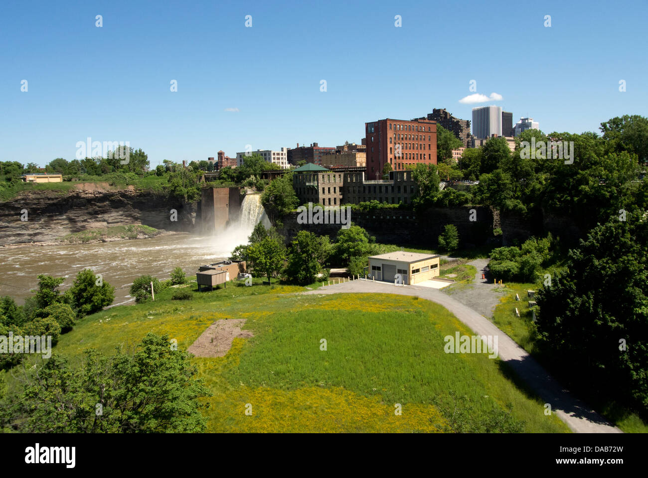 Obere fällt auf den Genesee River in Rochester NY. Stockfoto