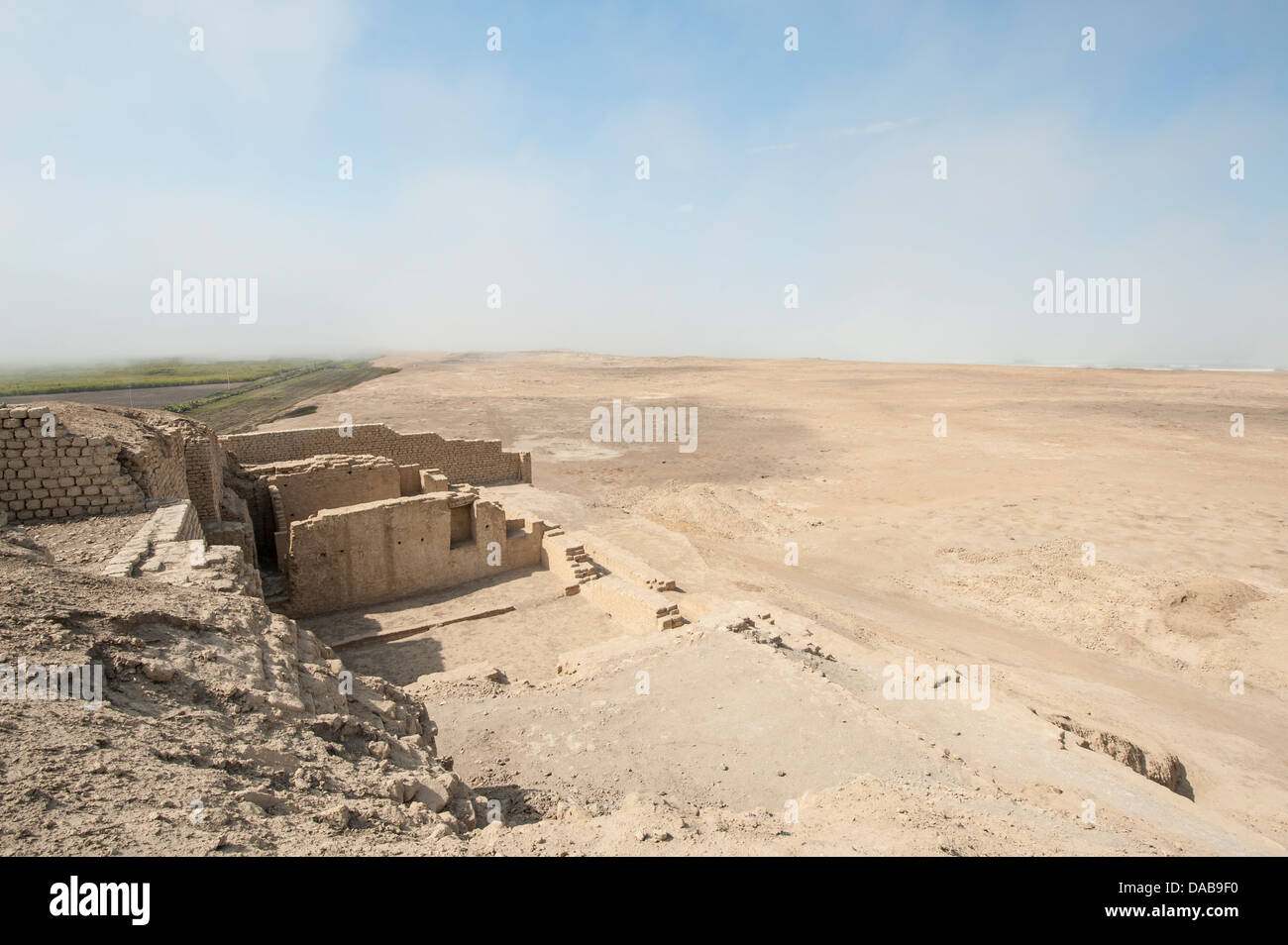 Alten Pre columbian El Brujo archäologische komplexe Ruinen bleibt in der Nähe von Trujillo, Peru. Stockfoto