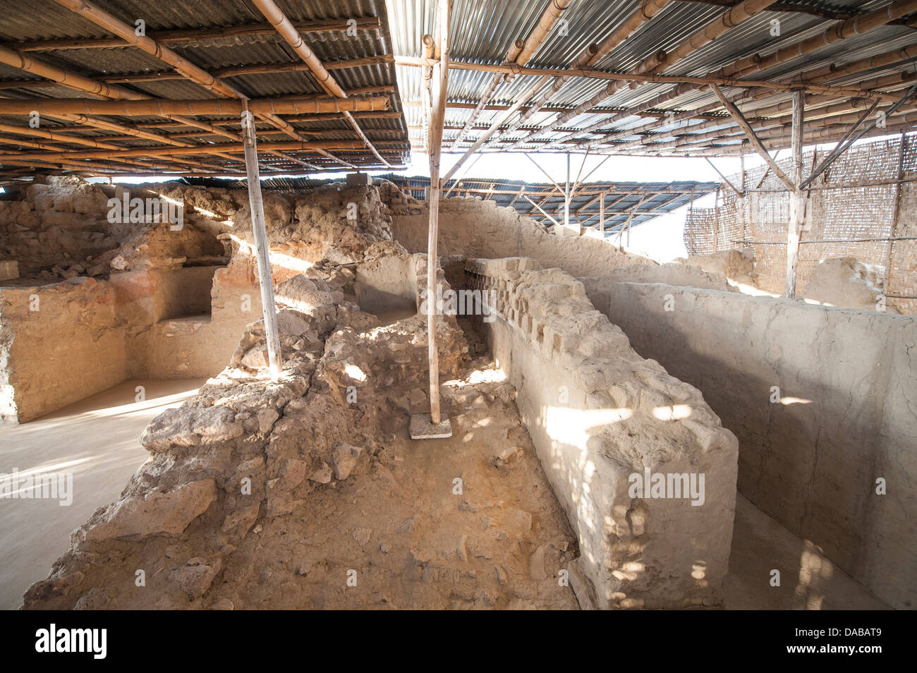 Die alten Tucume archäologischen Komplex und Königliche Gräber Website Museum in der Nähe von Chiclayo, Peru. Stockfoto