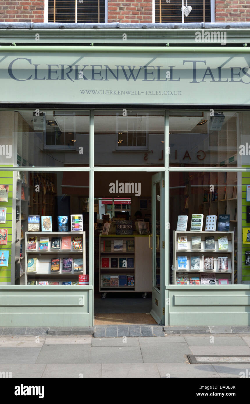 Clerkenwell Tales Buchhandlung in Exmouth Markt, Clerkenwell, London, UK. Stockfoto