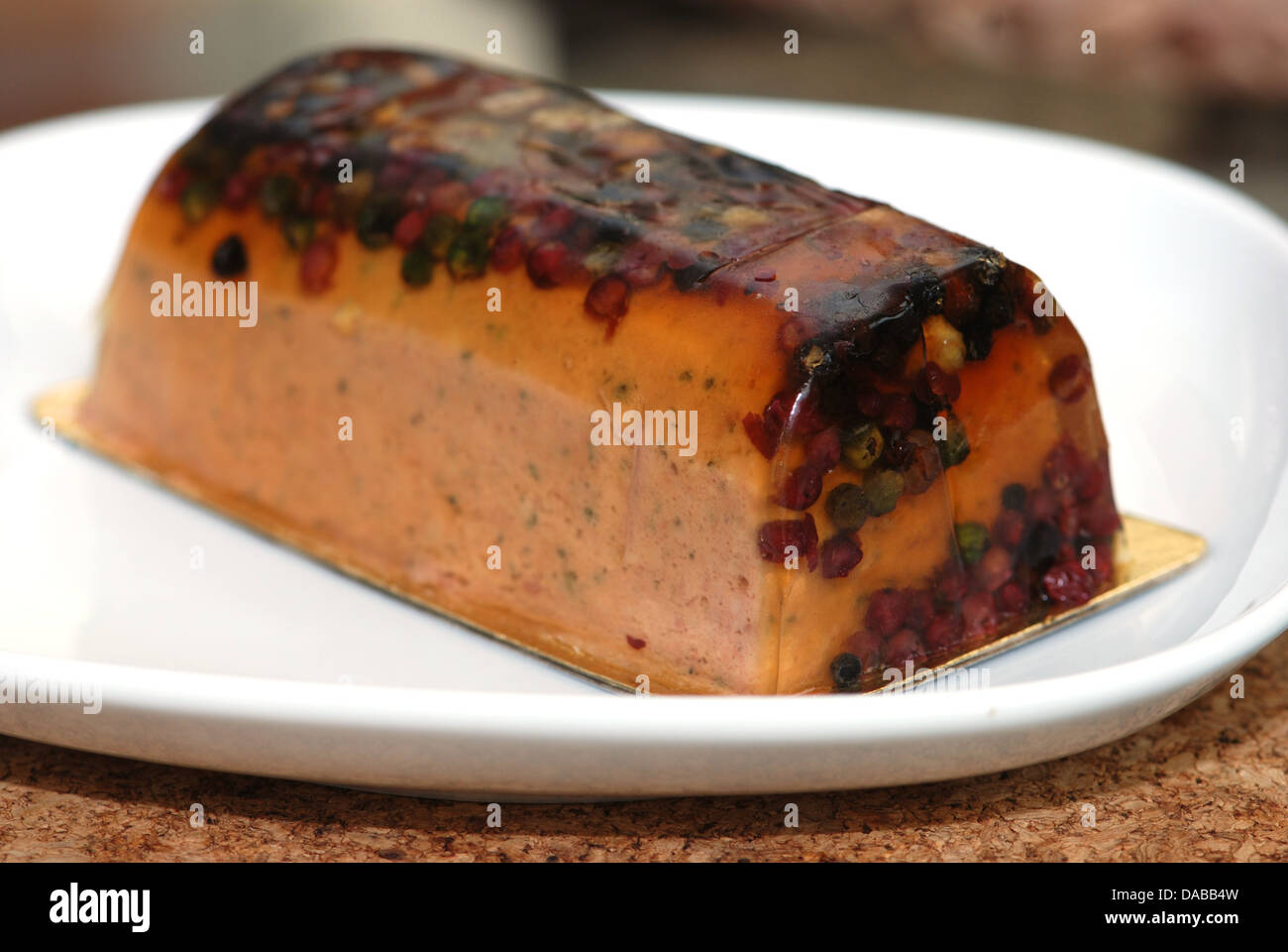 Leberpastete auf einem Teller Stockfoto