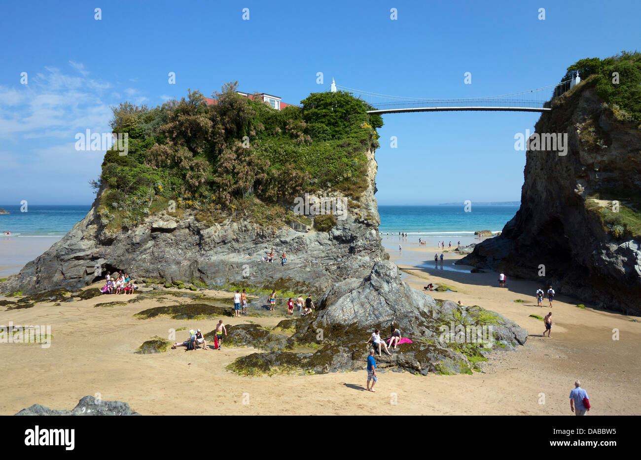 Die Insel am Towan Beach in Newquay, Cornwall, UK Stockfoto