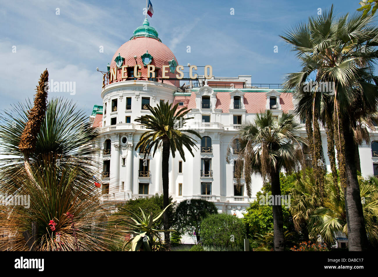 Luxus-Hotels - Hotel Negresco Nizza Strand Promenade des Anglais französische Riviera Côte d ' Azur Frankreich Stockfoto