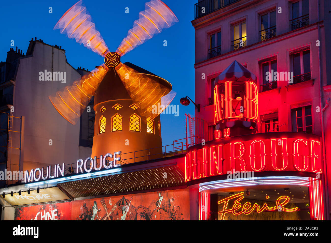 Moulin Rouge (1889), Welt berühmten Kabarett, Pigalle, Paris Frankreich Stockfoto