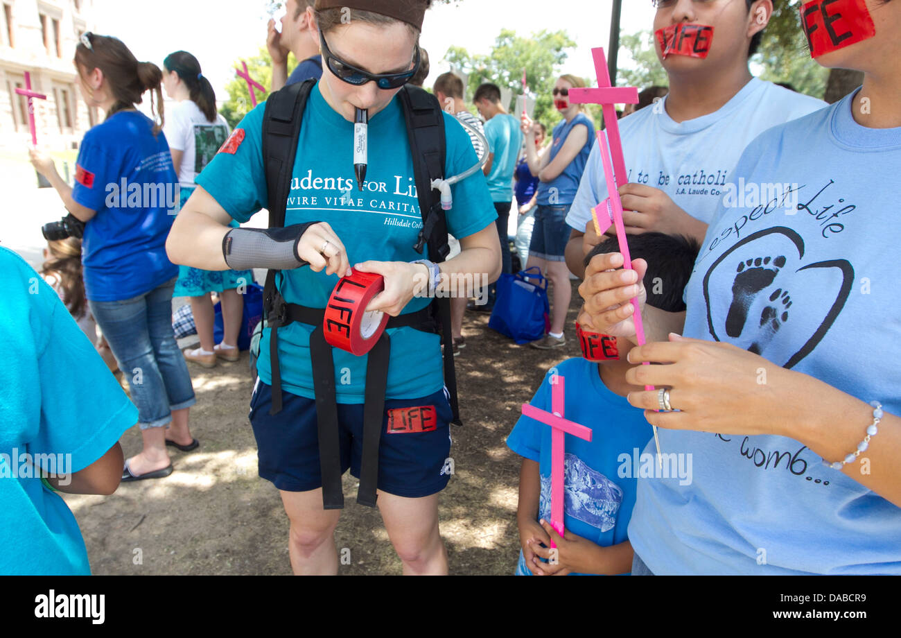 Pro-Life-Anti-Abtreibungs-Gruppen einige glaubensbasierte Rallye und Proteste um ihre Bedenken mit Abtreibungsgesetze in Texas zu besuchen. Stockfoto