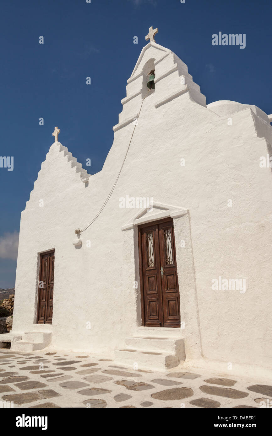 Panagia Paraportiani Kirche, Kastro, Chora, Mykonos Stadt, Mykonos, Griechenland Stockfoto