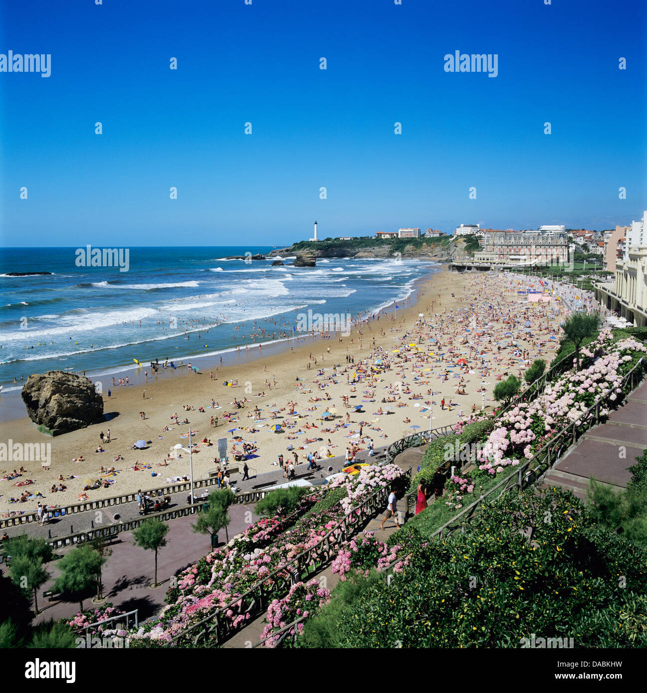 La Grande Plage, Biarritz, Aquitaine, Frankreich, Europa Stockfoto