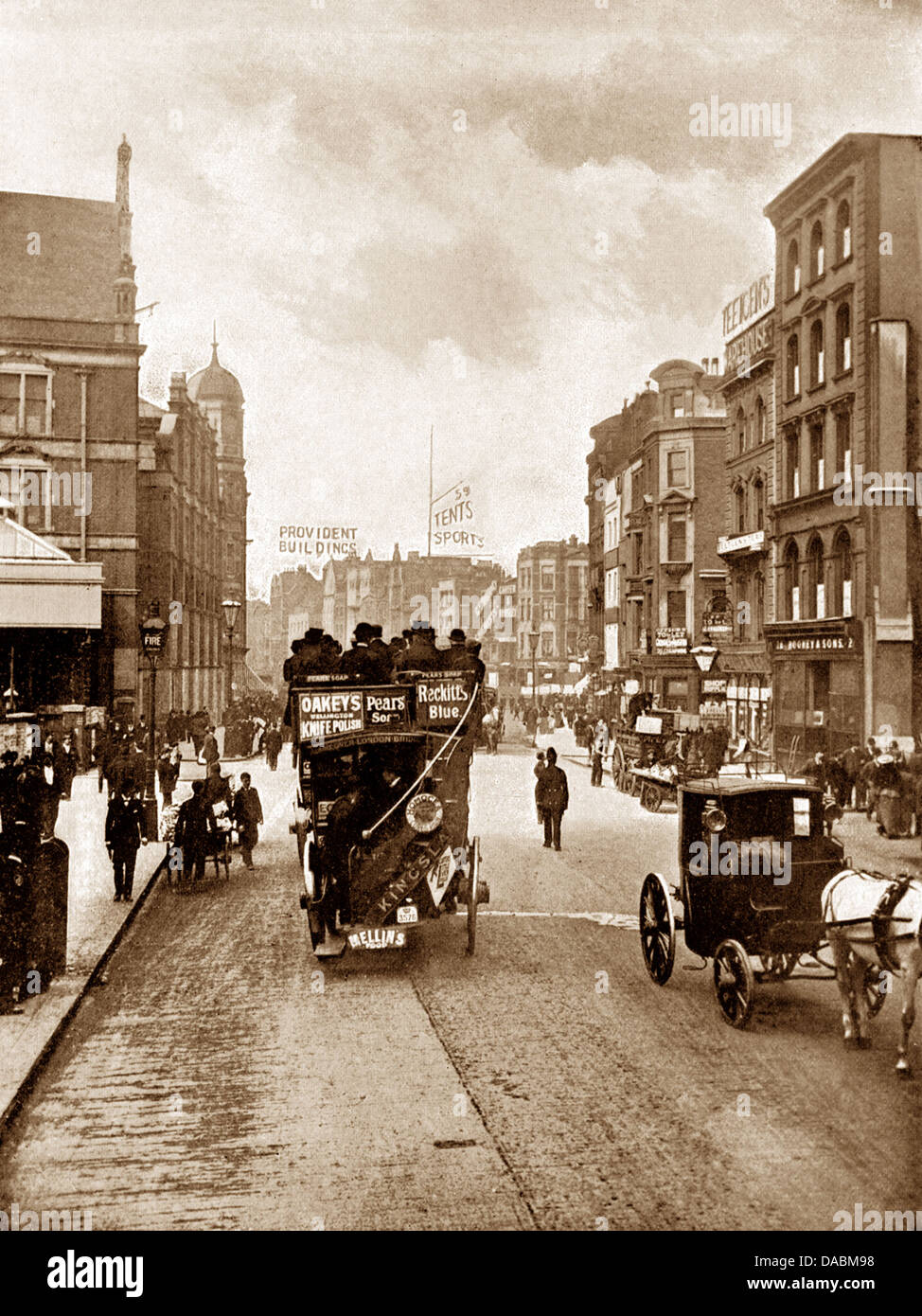 London Bishopsgate Street viktorianischen Zeit Stockfoto