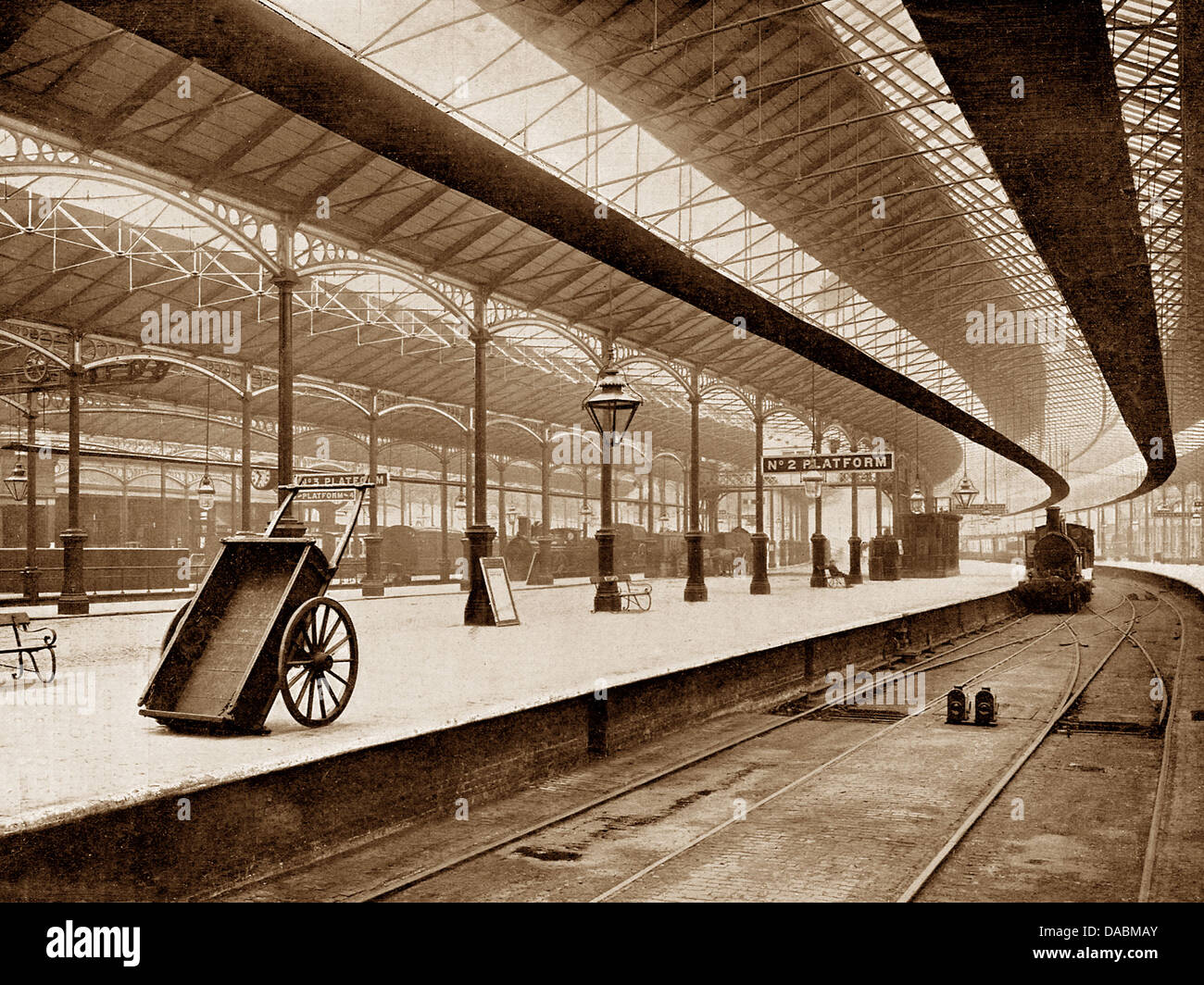 London Euston Railway Station viktorianischen Zeit Stockfoto